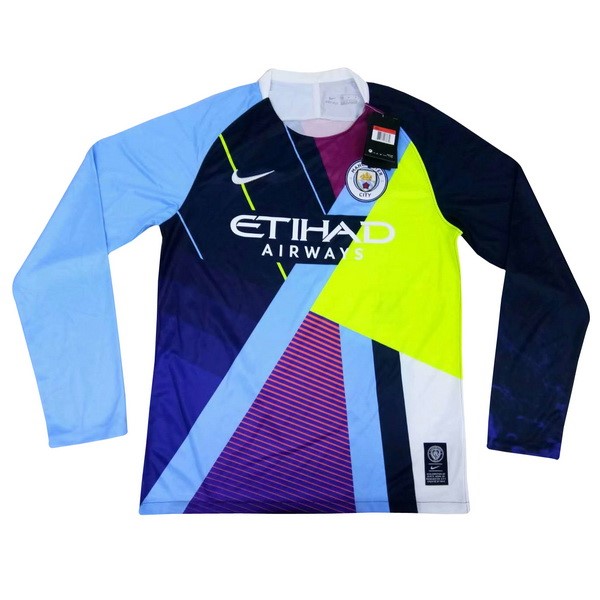 Camiseta Manchester City Edición Conmemorativa ML 2018/19 Azul